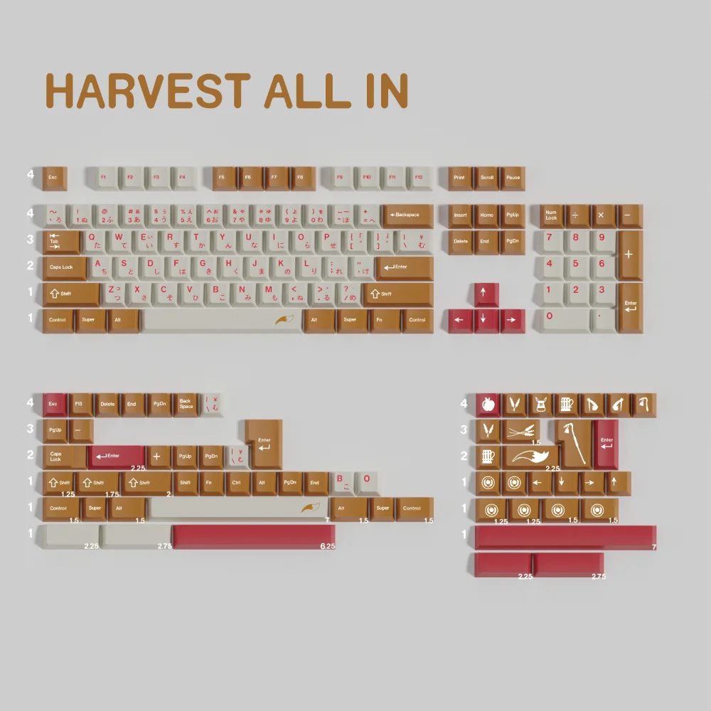 

Колпачки для клавиш PBT Cherry Profile GMK Harvest Keycap Dye Sublimation GMK Clone Key Caps для механической клавиатуры MX Split Space Double B