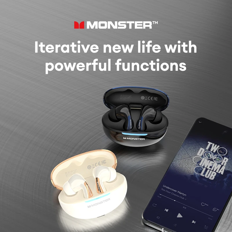 Original Monster MQT36 TWS Bluetooth V5.4 Headphones High Quality Headset HIFI Sound Earbuds Long Endurance Earphones New HY-Y01