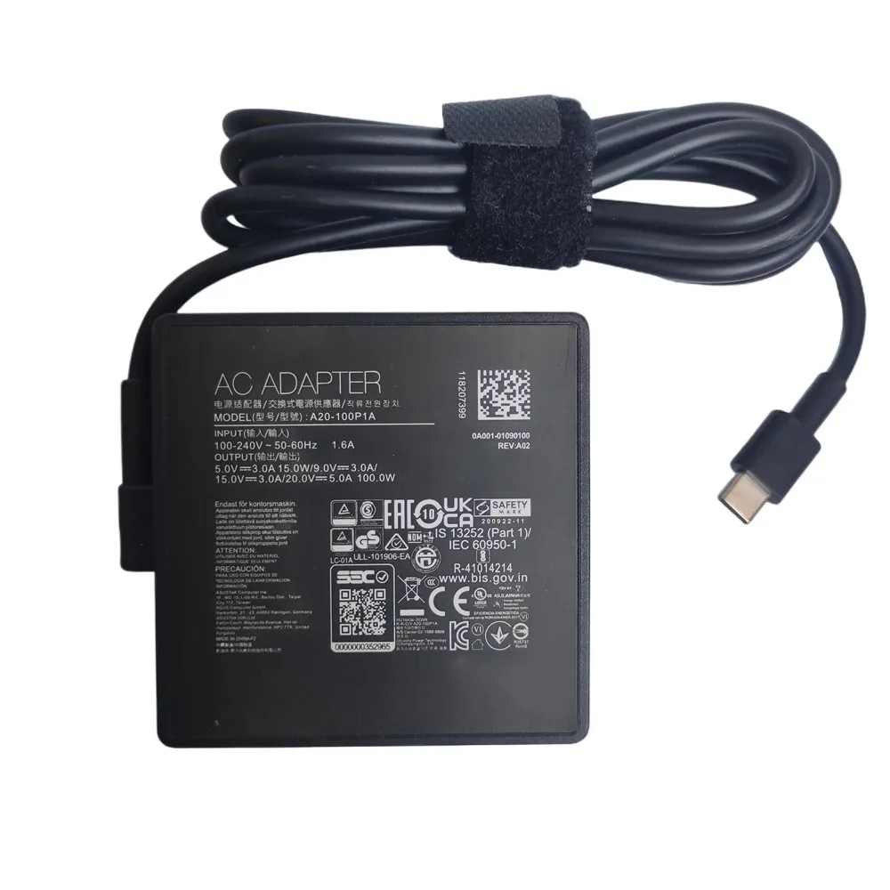 Imagem -06 - Fonte de Alimentação do Adaptador ca para Asus Carregador Portátil tipo c Usb Rog C424ma C425ta C433ta C436fa G713ih G513qh Un540 A20100p1a 100w