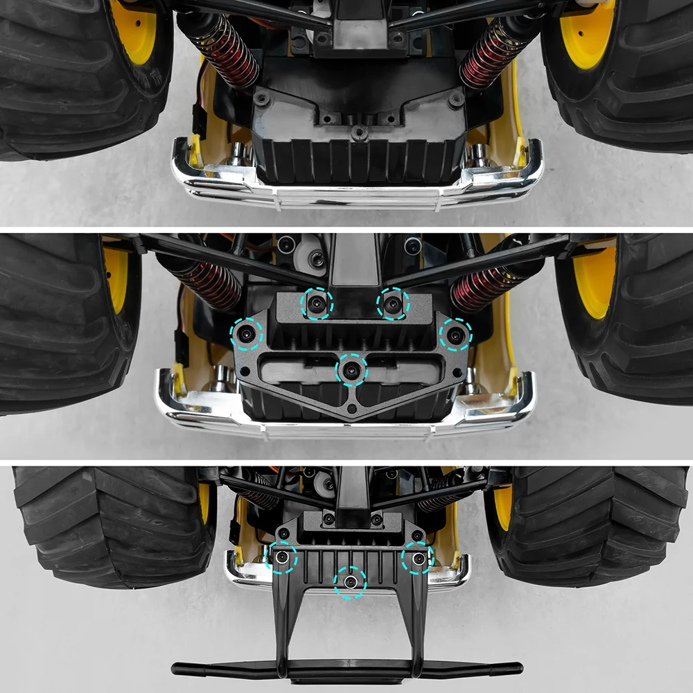 TRINOOD Soporte fijo de montaje de brazo inferior delantero de aleación de aluminio para piezas de mejora de fiambrera Tamiya 1/12
