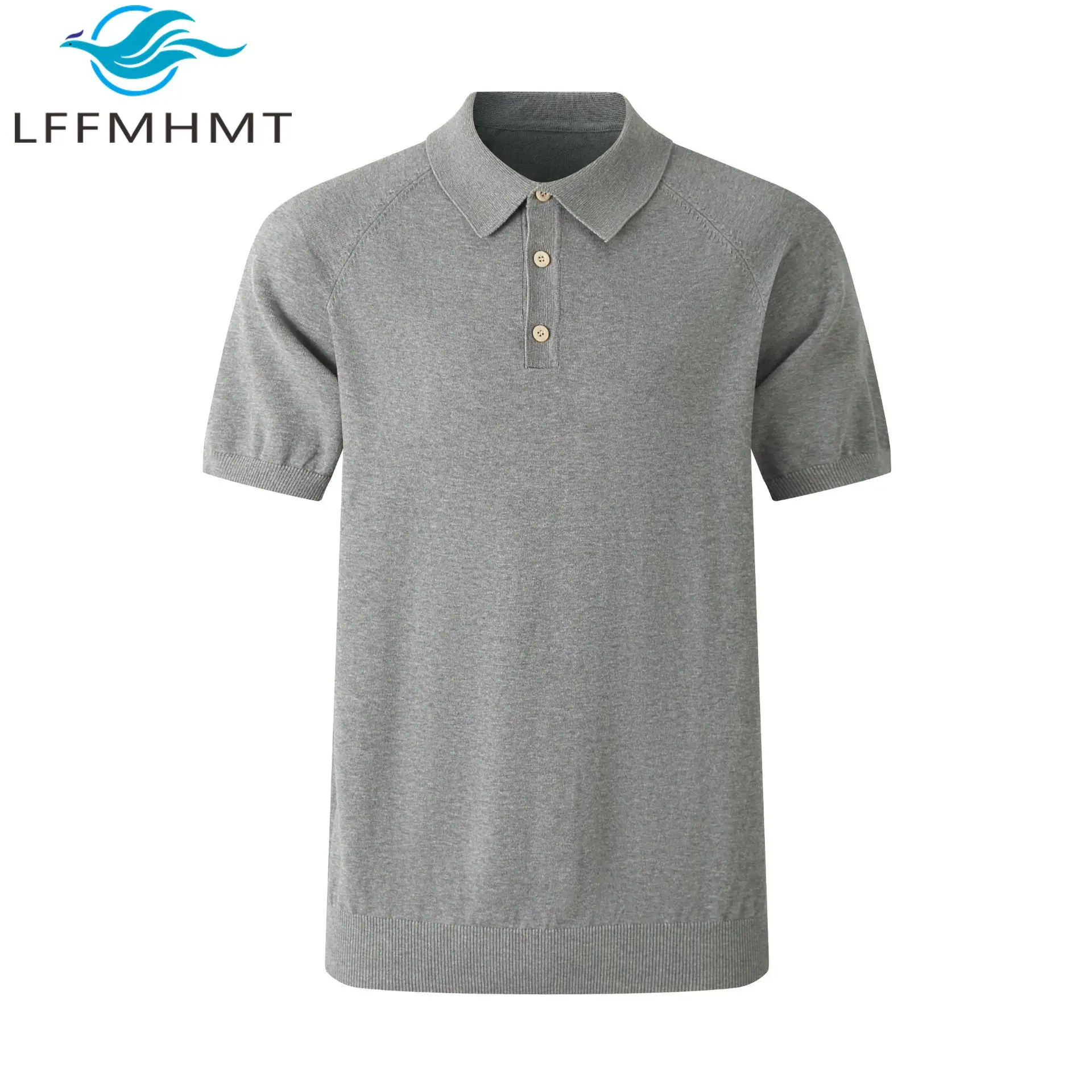 

100% Cotton Good Quality Knitting POLO-shirt for Men Business Casual Solid Color Simple Basic Short Sleeve Pullover Tees
