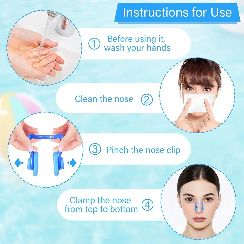 Non-Slip Swimming Nose Clip Silicone Waterproof Nose Plugs for Kids (Age 7+) Adult Swim Nose Clip