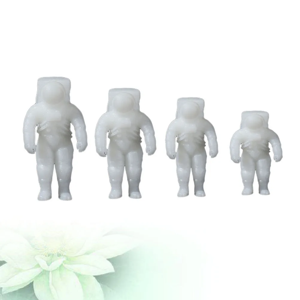 

4pcs 3D Crystal Epoxy Astronaut Mini Diy Ornaments For Pendant Craft Supplies Micro-Landscape Adornments Gift Idea