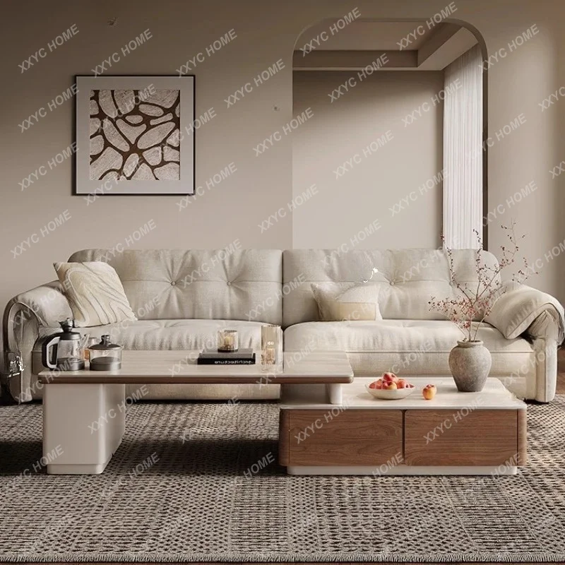 

Living room coffee table household tea integrated modern simple kung fu light luxury telescopic slate