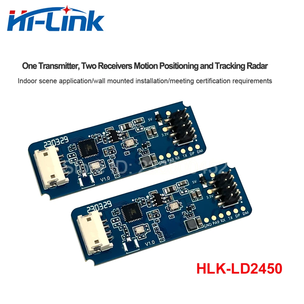 2 uds 24G HLK-LD2450 mmWave Módulo de Sensor de detección de seguimiento de velocidad de distancia humana