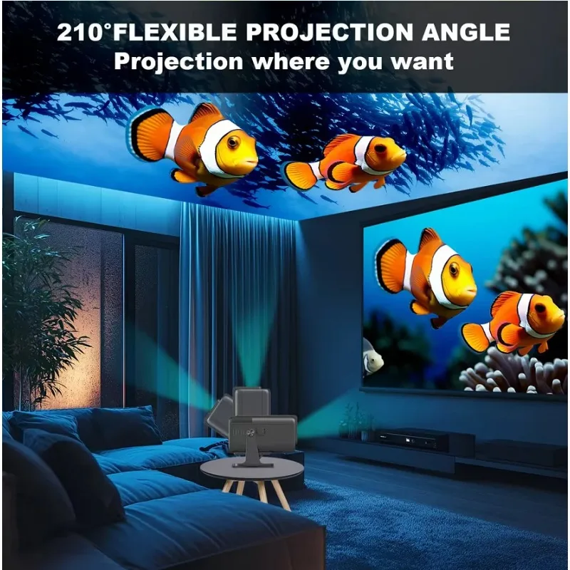 جهاز عرض 4K صغير محمول بسعر خاص لعام 2025 يعمل بنظام أندرويد 13 مسرح منزلي ذكي 5G دليل مدمج 300 ANSI Lumen #6