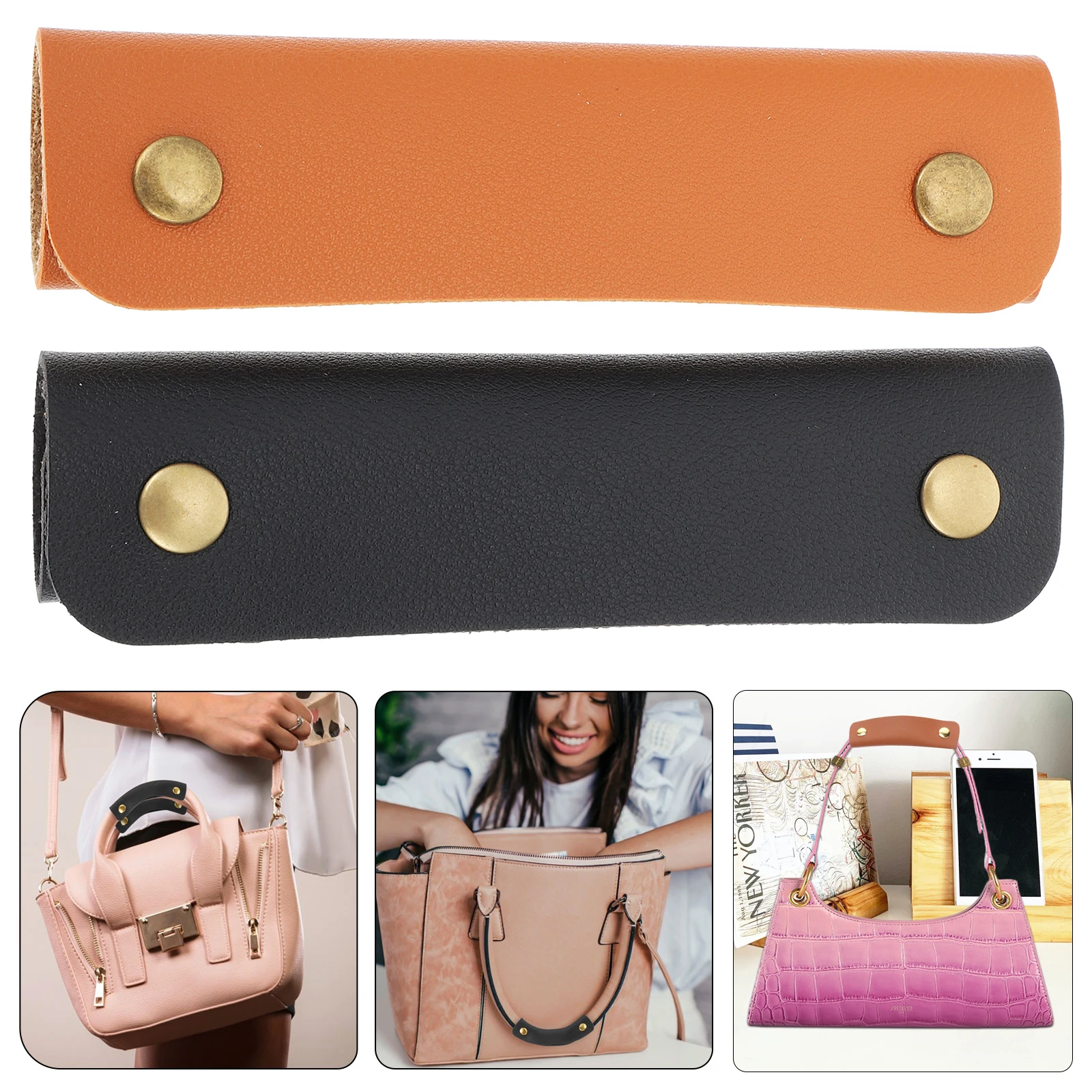 

2pcs Decompression Luggage Handle Cover PU Luggage Bag Handle Cover Replace Carrier Shopping Teaching Equipment