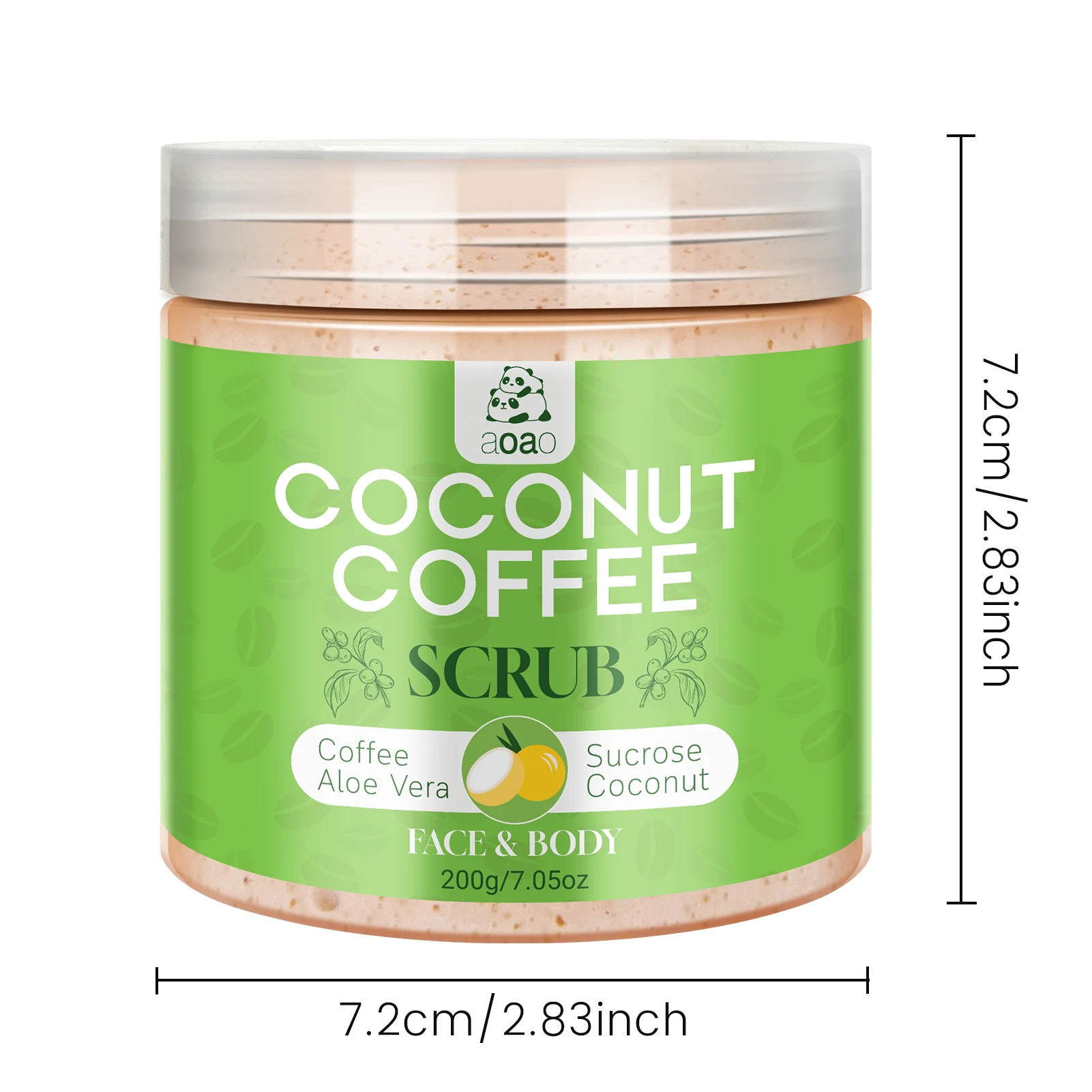 Exfoliante corporal de café con sacarosa, coco, manteca de aloe y karité Exfoliante suave para rostro y cuerpo