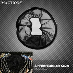 Motorcycle Air Filter Rain Sock Air Cleaner Dust Proof Cover Black For Harley Touring Glide FLHR Dyna Sportster XL Softail FLS