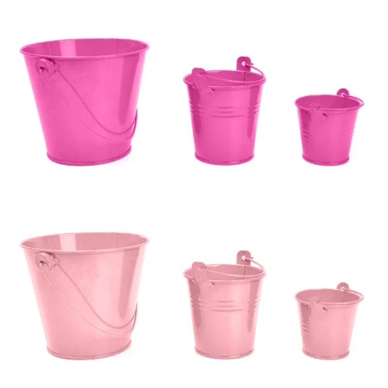 3pcs Small Metal Buckets with Handle Mini Pails for Party Favor Kids Classroom Crafts Bar Ice Bucket Garden Planters Pot