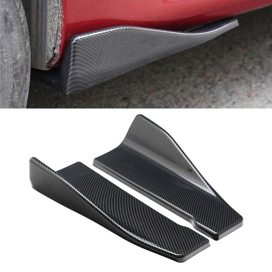 

2 Pcs Carbon Fiber Auto Car Body Side Skirt Rocker Splitters Diffuser Winglet Wings Bumper Spoiler Rear Lip Angle Splitter