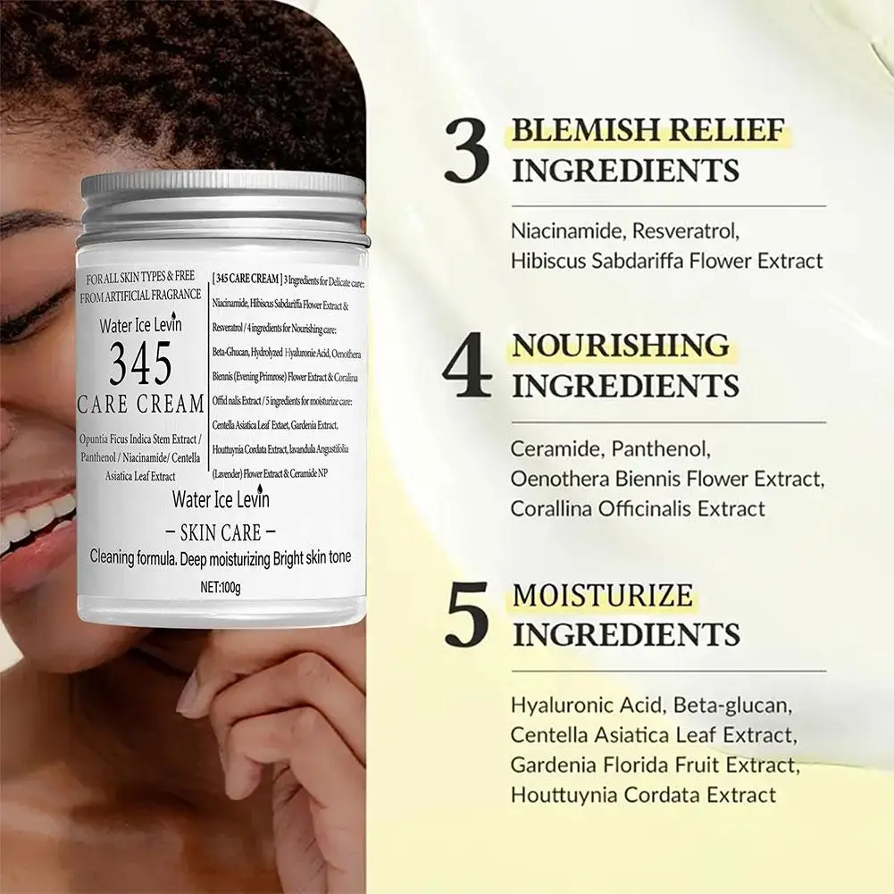 345 creme de niacinamida antioxidante ácido hialurônico hidratação profunda tom de pele brilhante suave calmante não irritante para toda a pele