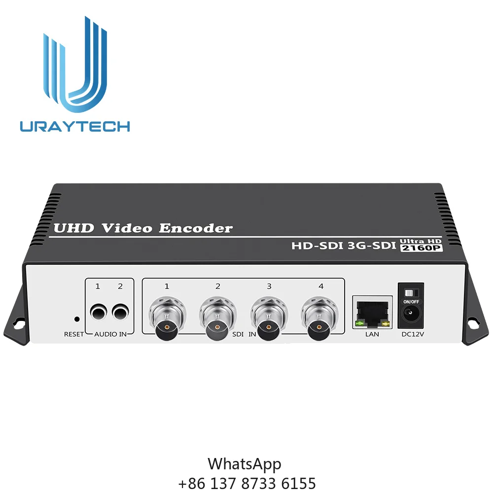 URayTech 4 Channels H.265 H.264 RTMP SRT IPTV Stream Video Encoder HDCP HD SDI To IP Live Streaming Encoder
