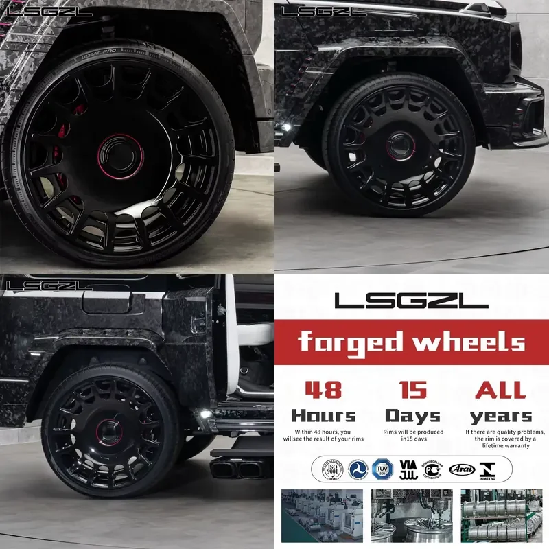 i LSGZL Custom Forged Monoblock Wheels Black Wheels 15 16 17 18 19 20 21 22 23 24 26 28 30 Inch for G63 SUV