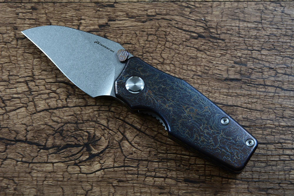 Pioneer XD056 Folding Knife D2 Blade Ceramic Ball Bearing Washer TC4 Titanium Handle for Outdoor Camping EDC Gift view 5