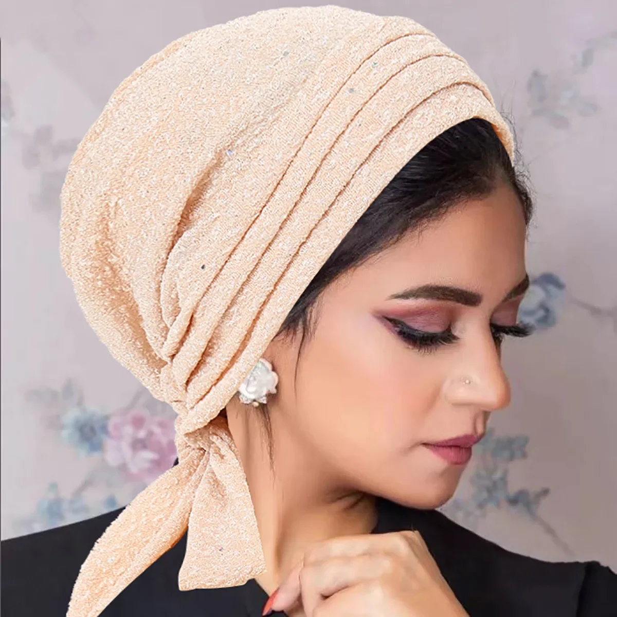 Nuevo Hijab musulmán para Mujer, sombrero preatado, turbante plisado, pañuelo para la cabeza, gorro para quimio, gorro para la cabeza para la pérdida de cabello, pañuelos, Turbante para Mujer