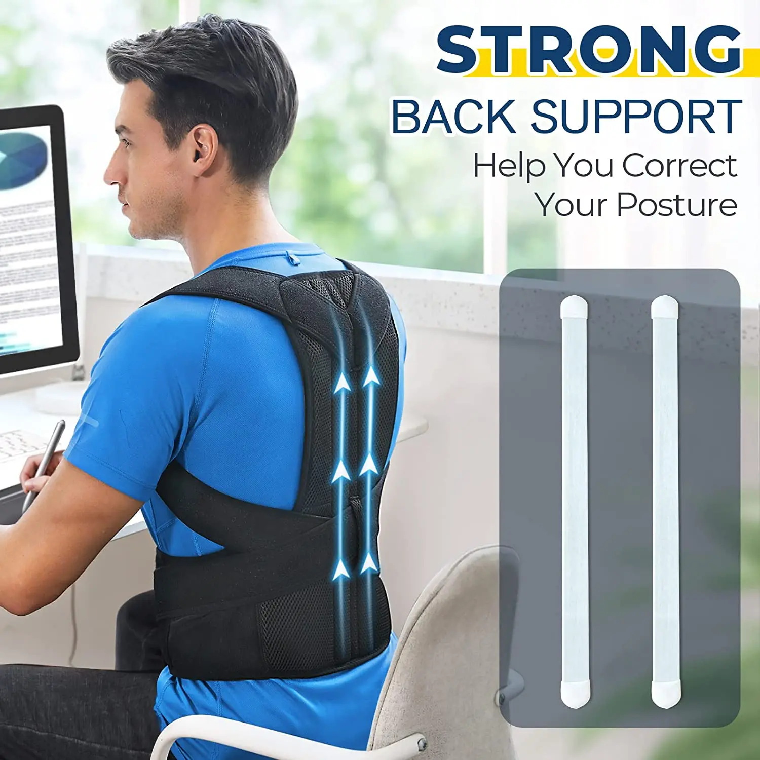 Posture Corrector for Women and Men，Support for Back Pain Relief, Adjustable to Improve Back Posture and Lumbar Support