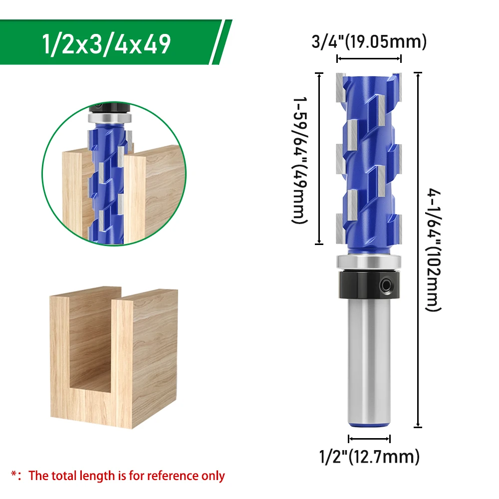 LAVIE 1 Stück Lagerfräser mit 1/2" Schaft aus HSS, spiralförmiger Flachfräser für Holz mit Führungslager, 19,05 mm Durchmesser I13014B – Detail 4