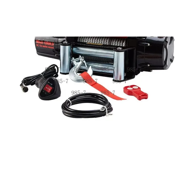12V/24V Heavy-Duty Electric Winch, 10000lb/12000lb Capacity, Wireless Remote, Nylon Rope for Off-Road Recovery