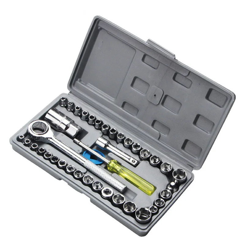 

Hardware tool set 40-piece motorcycle tool sleeve, wrench sleeve combination toolbox