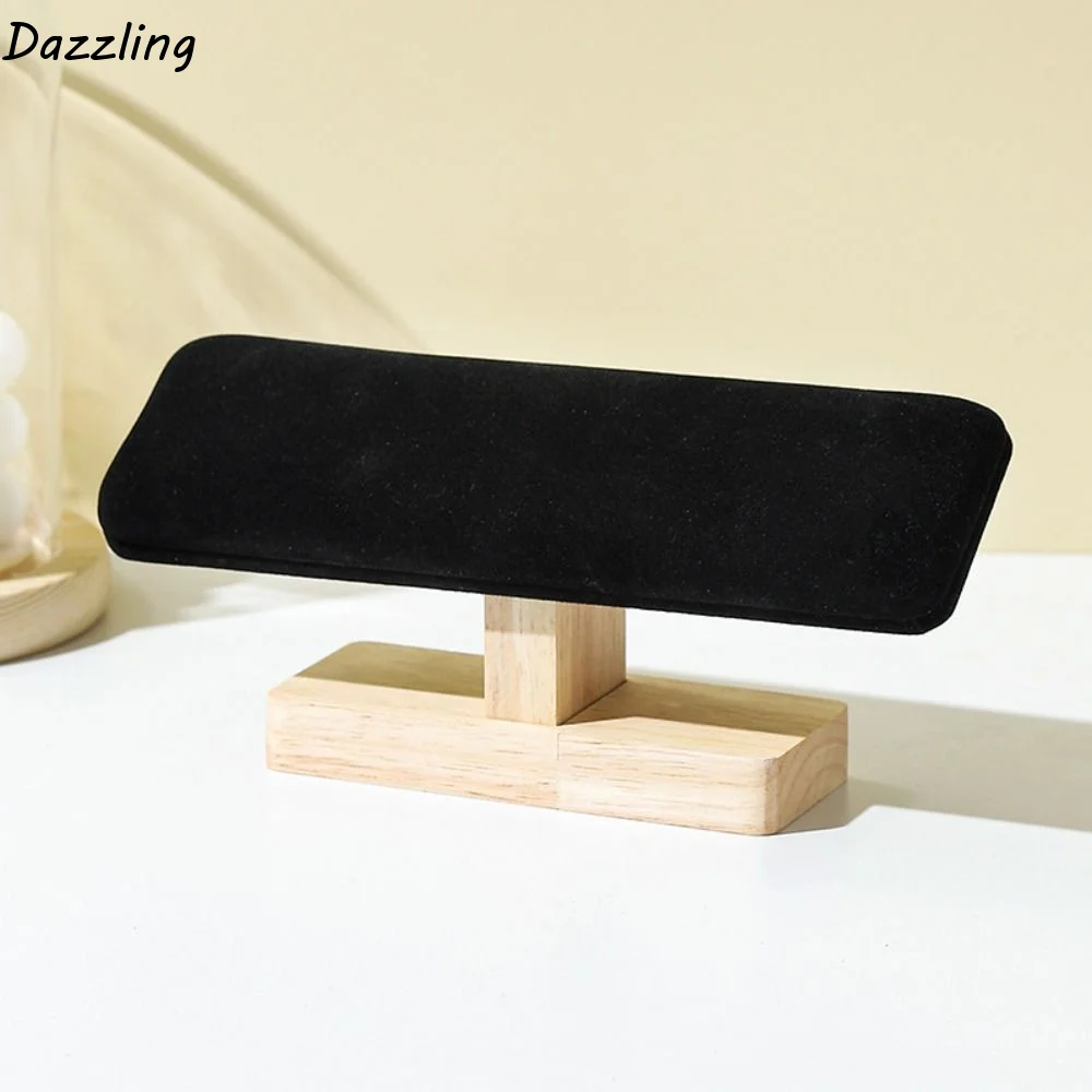 

Wooden Bracelet Display Stand Single Layer Velvet Jewelry Chain Holder Vertical Watch Display Jewelry Organizer Bar Headband