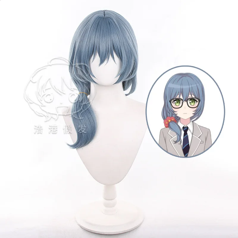 Peluca de Cosplay de Anime Asahi Rokka, pelo largo de 60CM para mujer, peluca sintética resistente al calor BanG Dream + gorro de peluca, peluca de fiesta de Anime para Halloween