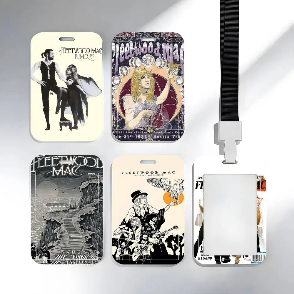 

1pc Fleetwood Mac Music Album ID Card Sleeve School Card Access ID Card Bus Meal Card Protective Sleeve Easy Push