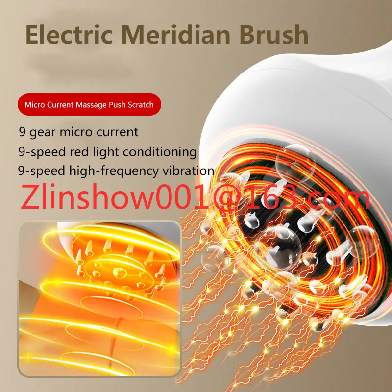 PK690 Electric Meridian Brush Mini Portable Gua Sha Device Heating Vibrating Massager Home Full-Body Cupping Device