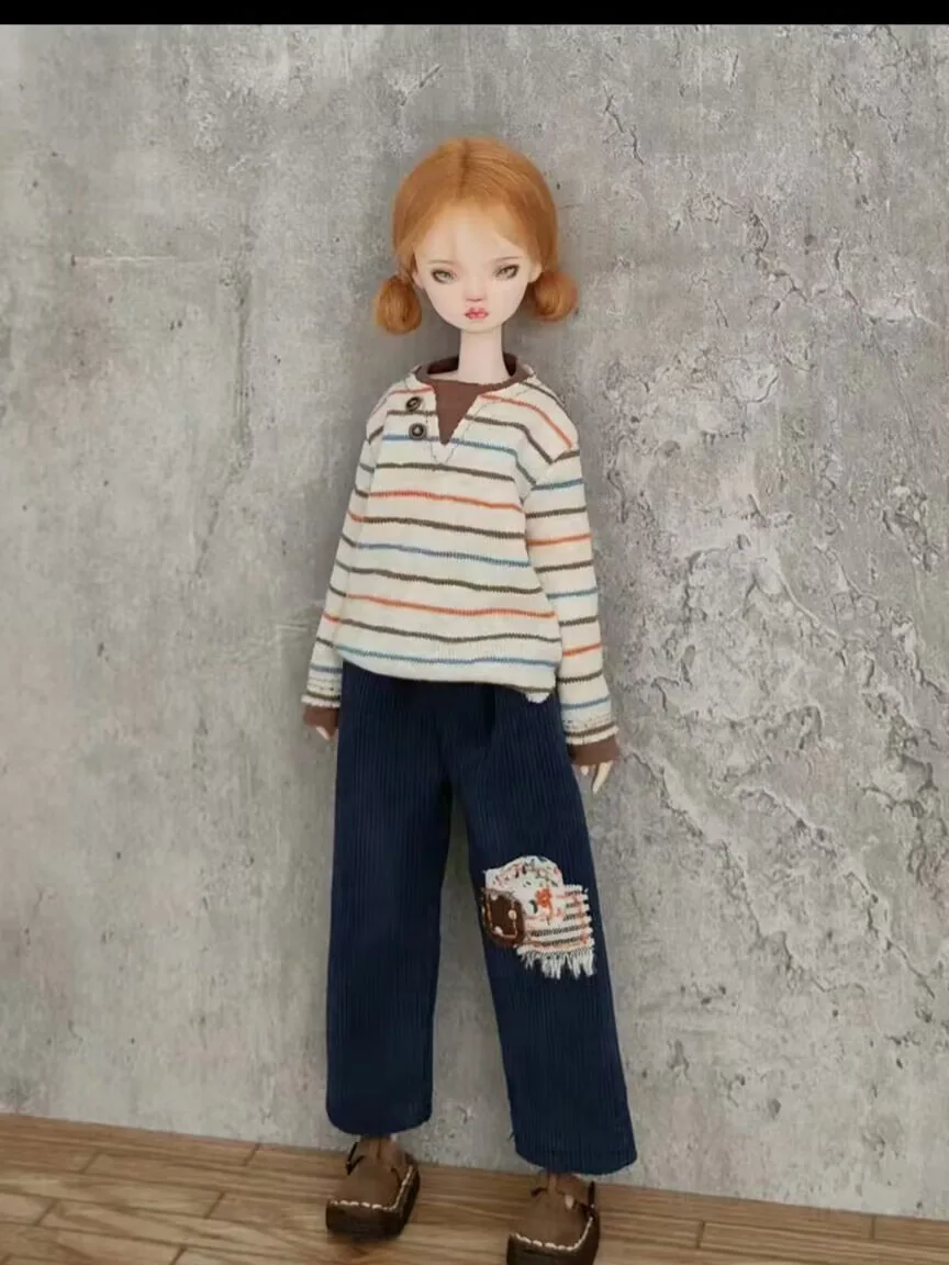 2025 2pcs Leisure style Blythe Striped top/Corduroy pants 1/6 30cm(Fit for azone,Pullip,Ob22/24/26, Licca)