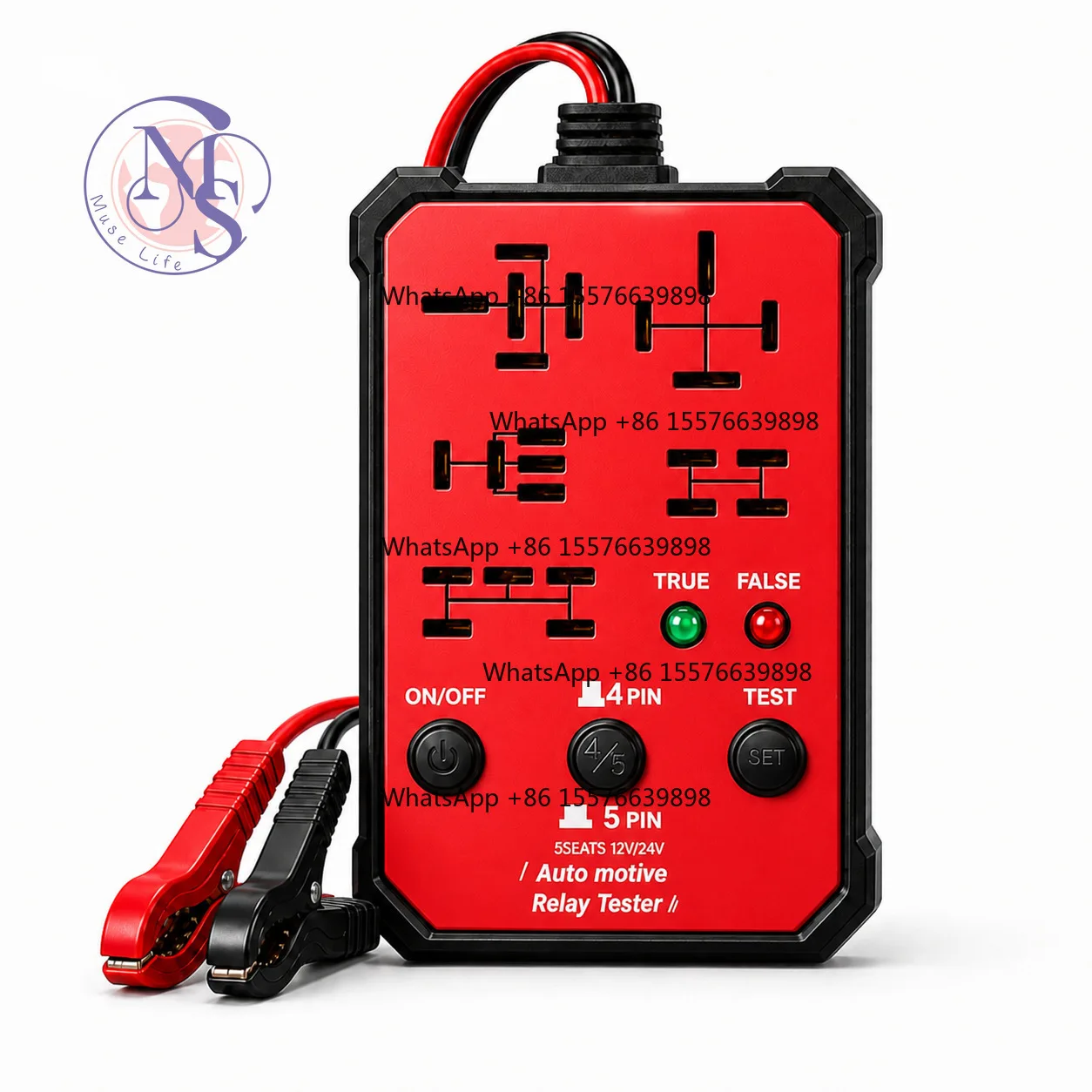 12V Automotive Relay & Battery Tester, 4Pin 5Pin Relay Analyzer, Circuit Repair Tool for Car & Motorcycle