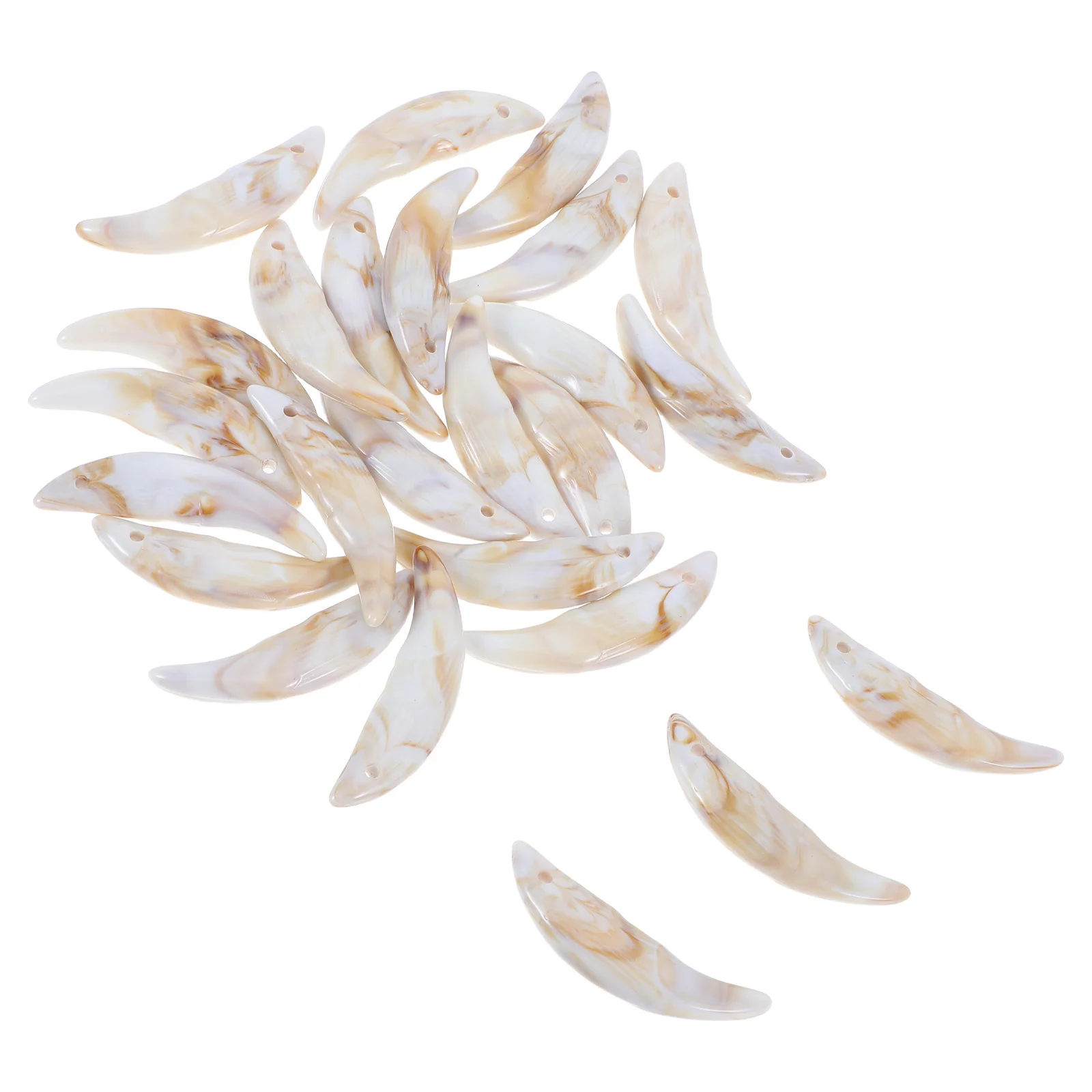 25 قطعة من المعلقات البلاستيكية على شكل ذئب لصنع المجوهرات، أساور على شكل أسنان حيوانات خفيفة الوزن، قلادات للهالوين #1