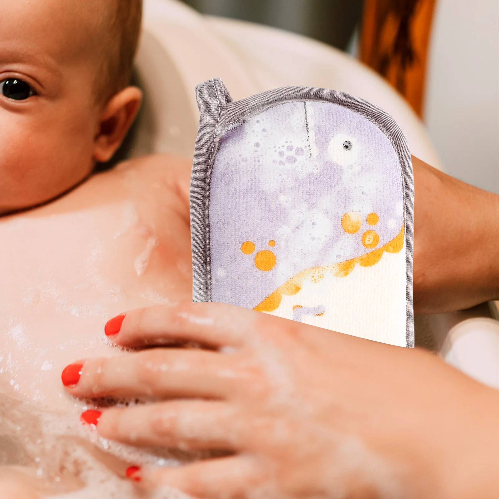 

1pc Baby Bath Sponge Cartoon Soft Exfoliating Towel For Kids Newborn Scrubber Hanging Rope Bathtime Gift Children Shower Sponge