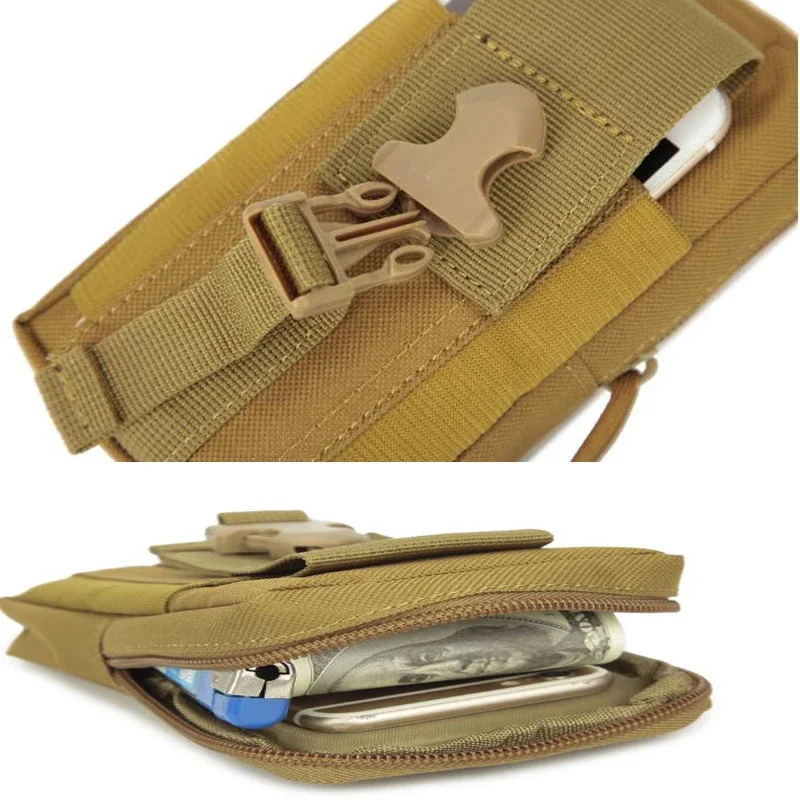 アウトドア マルチポケット スポーツ ウエストパック 調節可能なベルトストラップ付き 6.5インチ 電話ホルダー&コインポーチバッグ サイクリング/キャンプ/ハイキング用