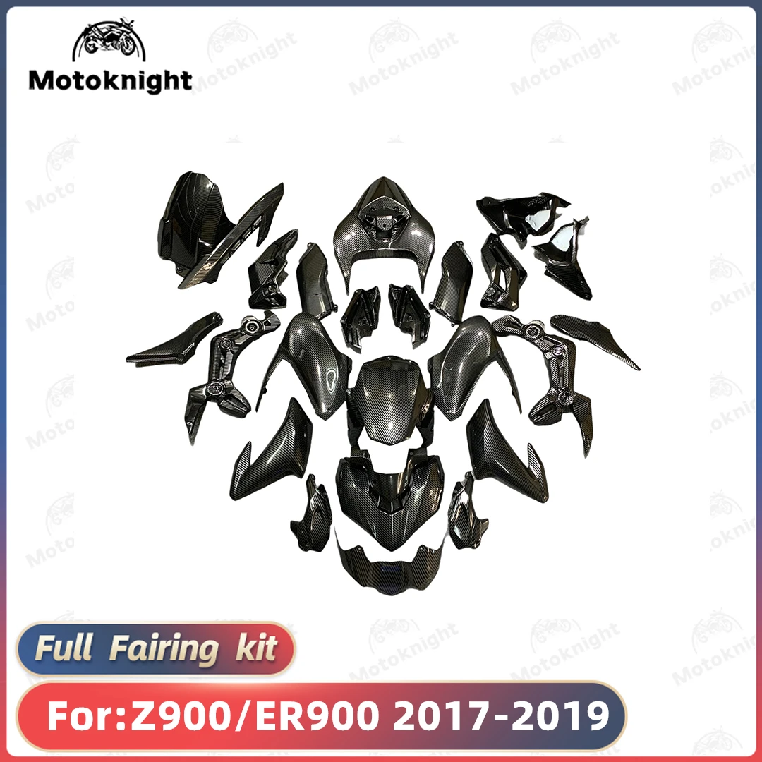 

Motorcycle Injection mold Full Fairing Kit fit For Kawasaki Z900 ER900 2017 2018 2019 17 18 19 body Carbon Fibre Paint