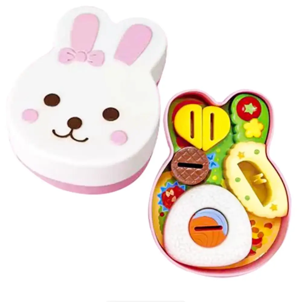 

Rabbit Shape Food Feeding Toy Simulation Model Early Education Lunch Box Pudding Toy Pretend Play Kawaii Play House Toys