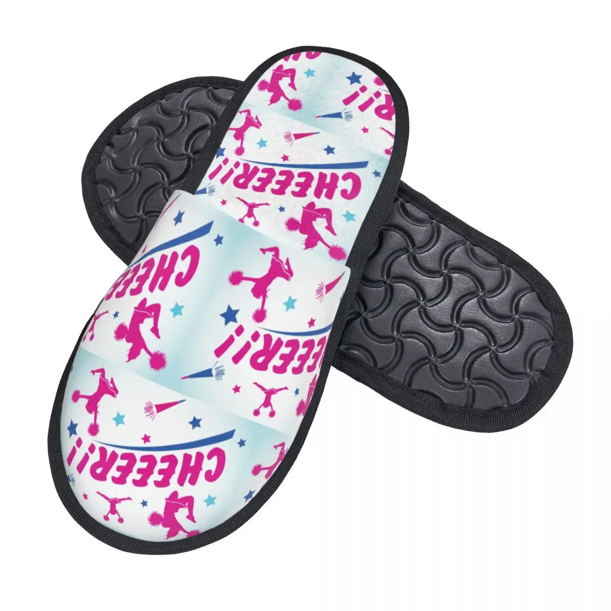 Custom Cheerleading Girl Cozy Scuff Memory Foam Slippers Women Hotel House Shoes