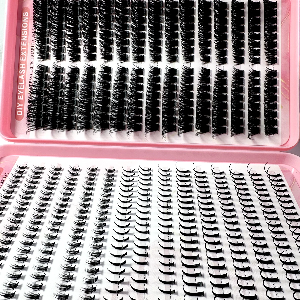 570/540/60pcs Cluster Ciglia Estensione ciglia naturali Cluster Ciglia Volume Vassoio misto Ciglia Cluster Ciglia Manga naturali