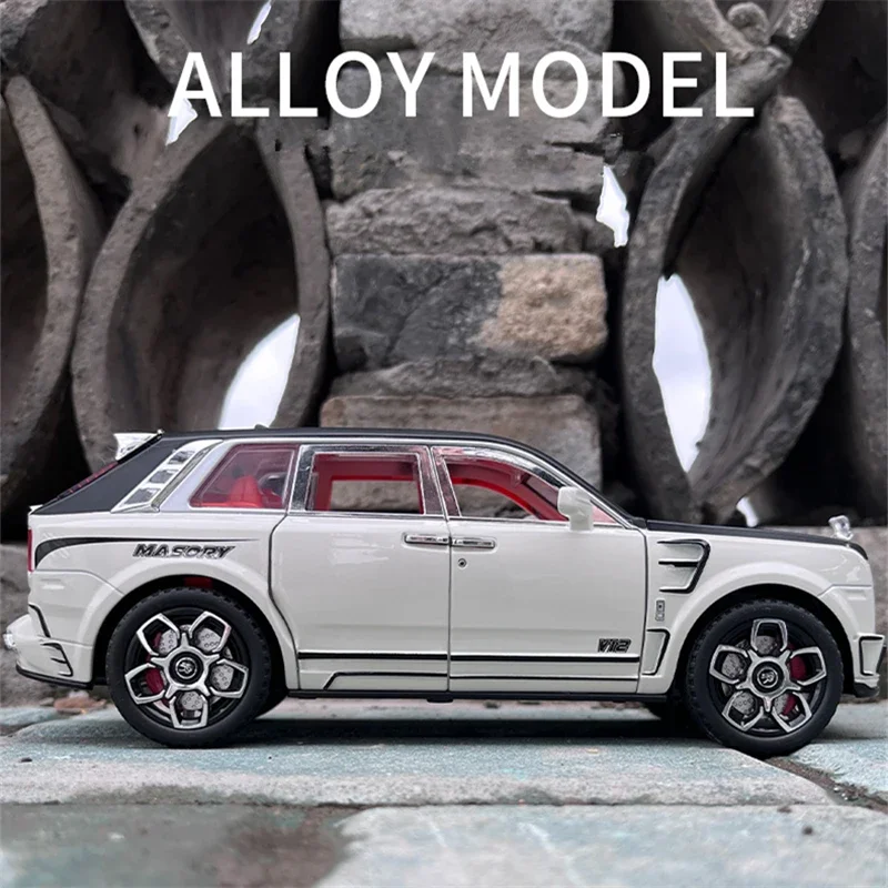 

1:24 Rolls Royce Cullinan MASORY SUV Diecast Metal Alloy Model car Sound Light Pull Back Collection Kids Toy Gifts A474