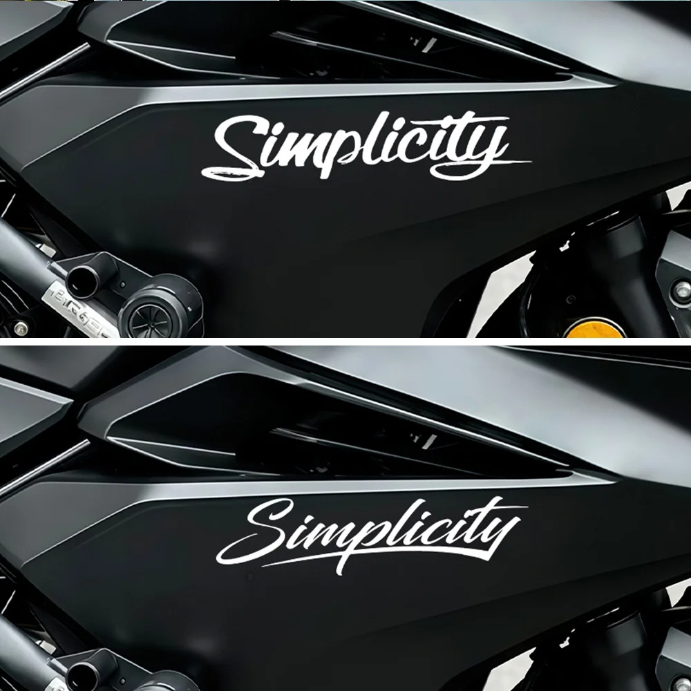 2Pcs Simplicity Script Vinyl Stickers, Multi Color Waterproof Decals for Car Headlight Window Motorcycle Fuel Tank Decor