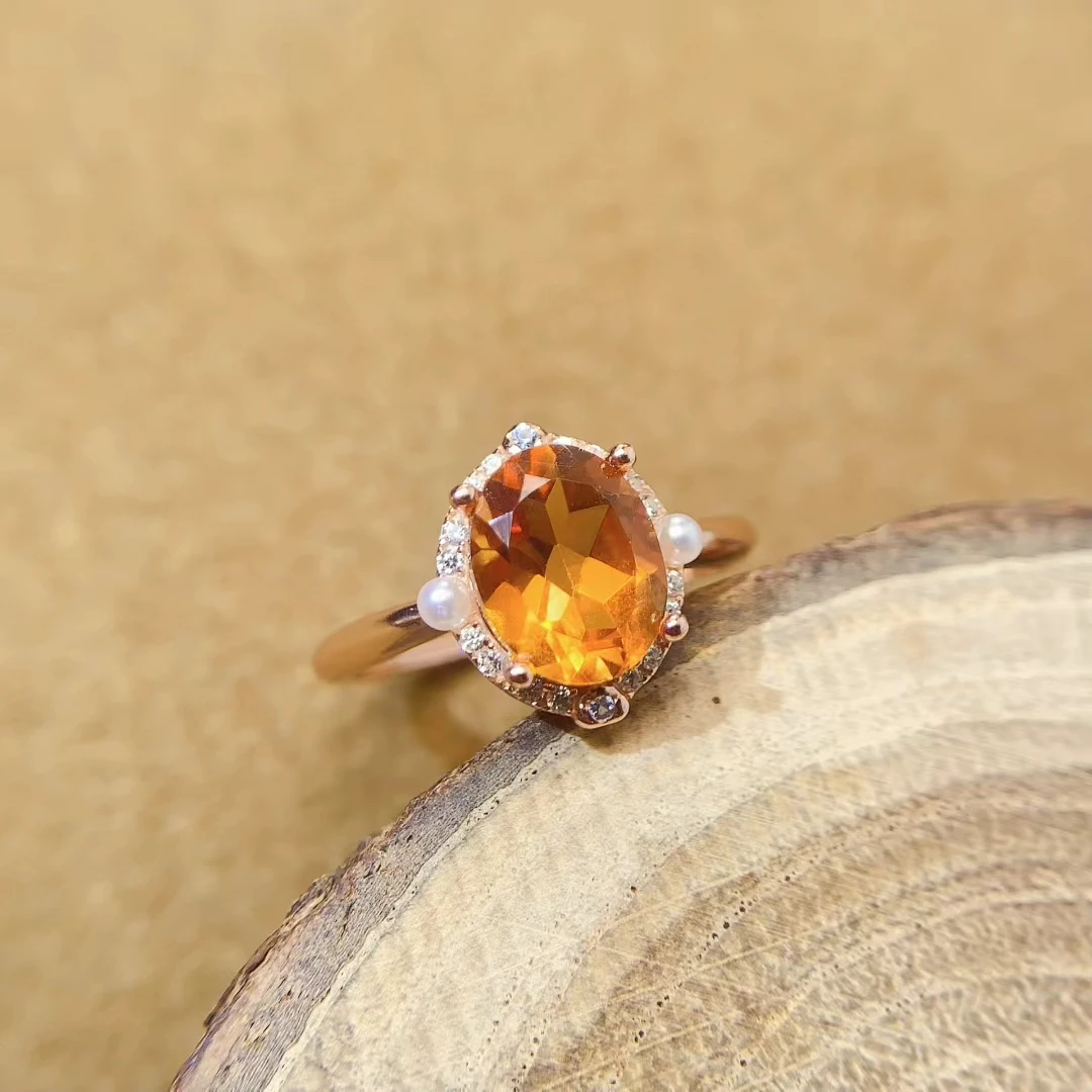 

KJJEAXCMY Natural Yellow Crystal S925 silver exquisitely Ring Full of Simple,Elegant Simple Design Jewelry Bestseller Gift