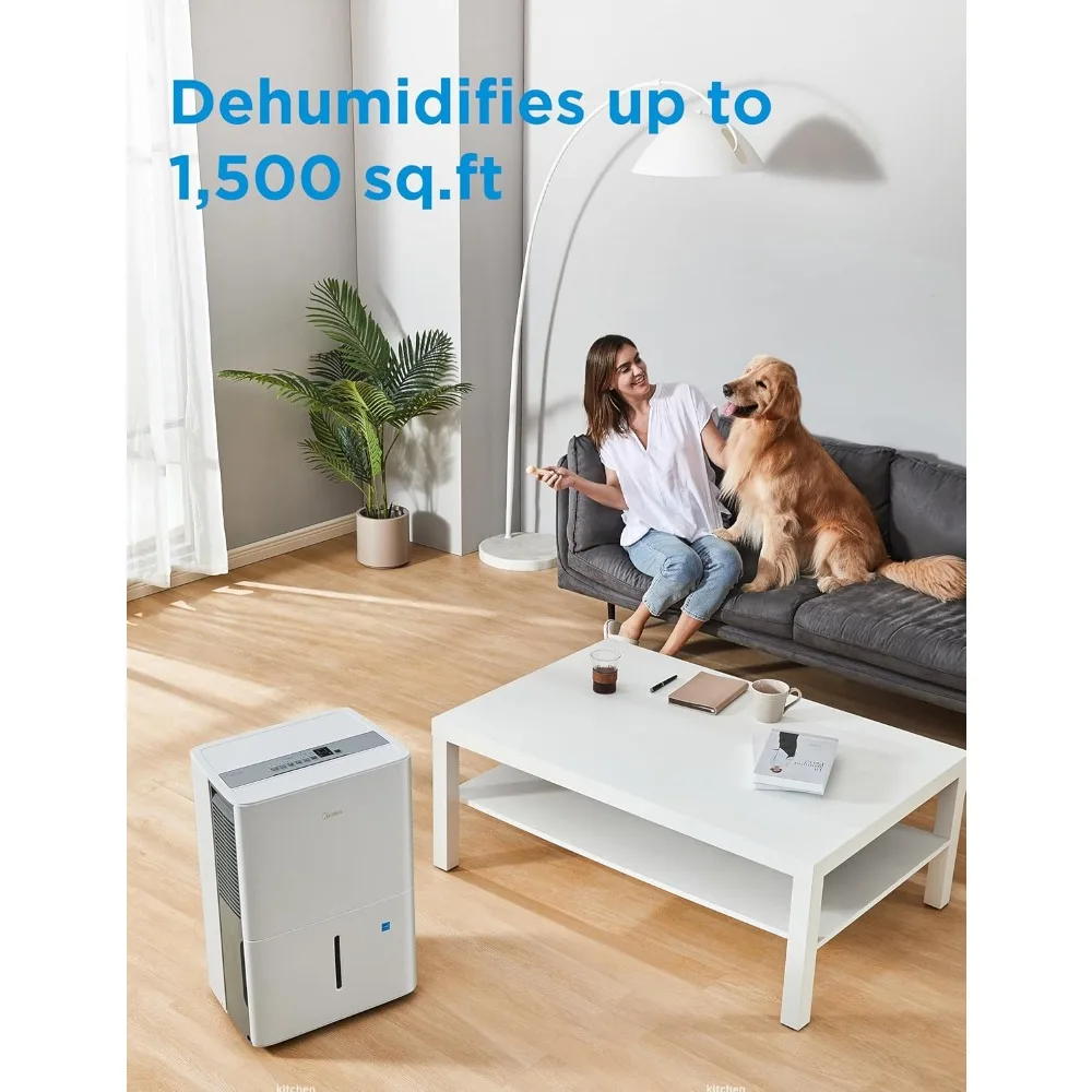 1,500 Sq. Ft. Energy Star Certified Dehumidifier With Reusable Air Filter 22 Pint - Ideal For Basements