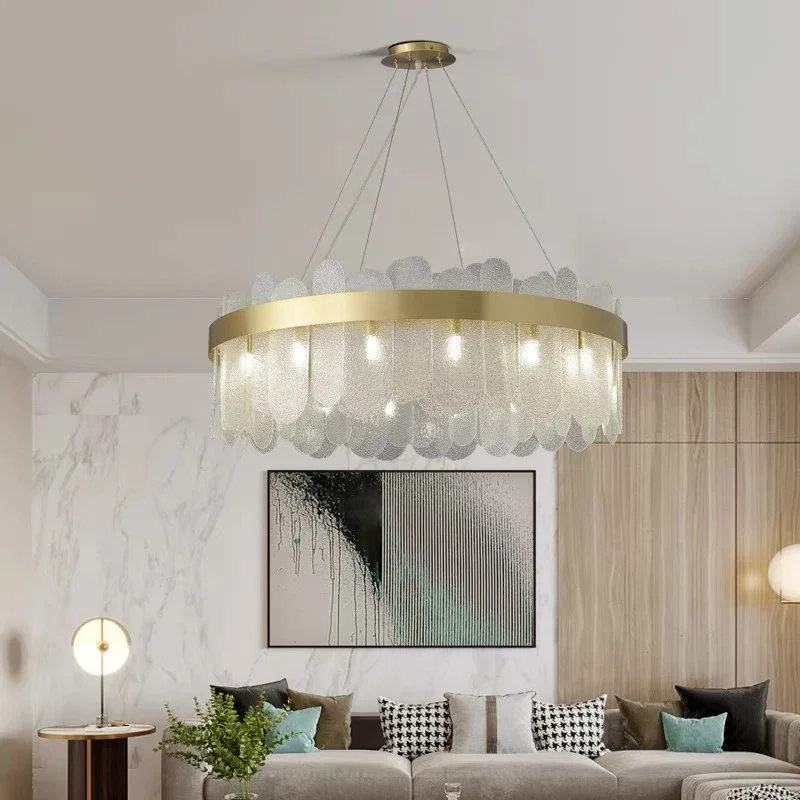 Modern frosted hotel living room E27 ceiling lamp bedroom dining room ceiling chandelier coffee house crystal lighting wholesale