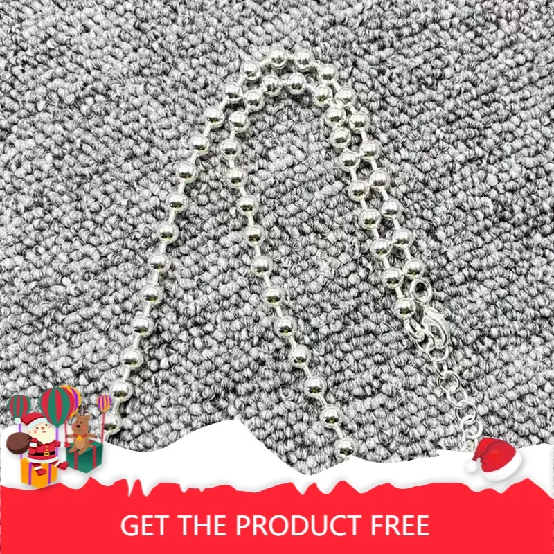 

2025 европейская и американская мода, повседневная серебряная длинная трубка, кулон «сделай сам», круглое ожерелье из бисера, женские украшения