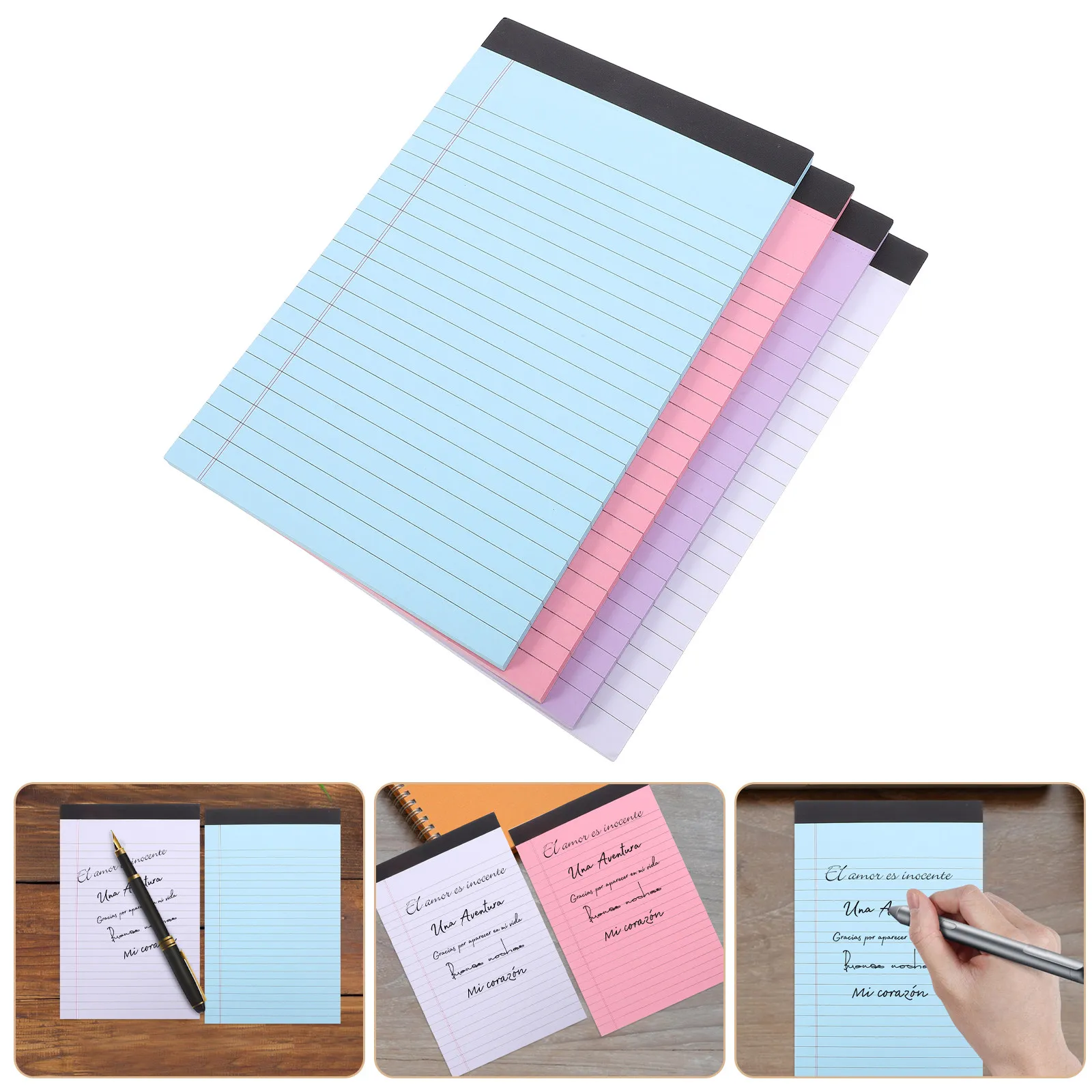 4Pcs Colored Legal Notepads Smooth Lined Writing Pads for Jotting Down Reminders Office School Supplies Small Memo Pad Set Bulk