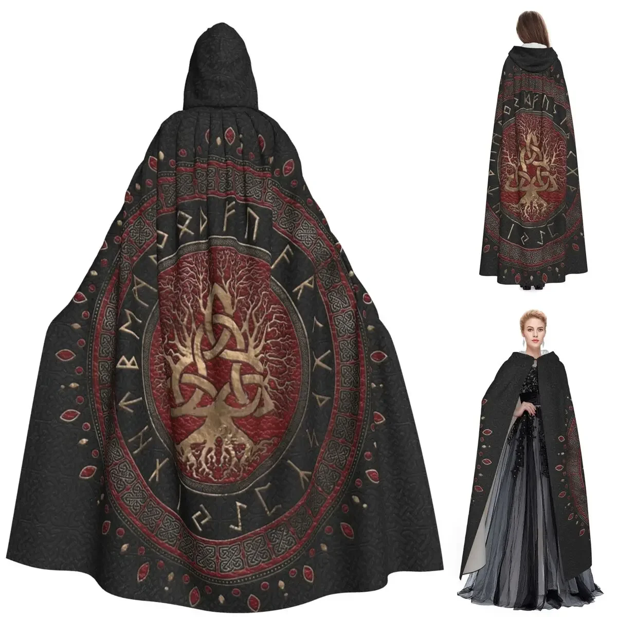 

Cloak Witch Medieval Costume Cosplay Cape HalloweenVampire Adult Unisex