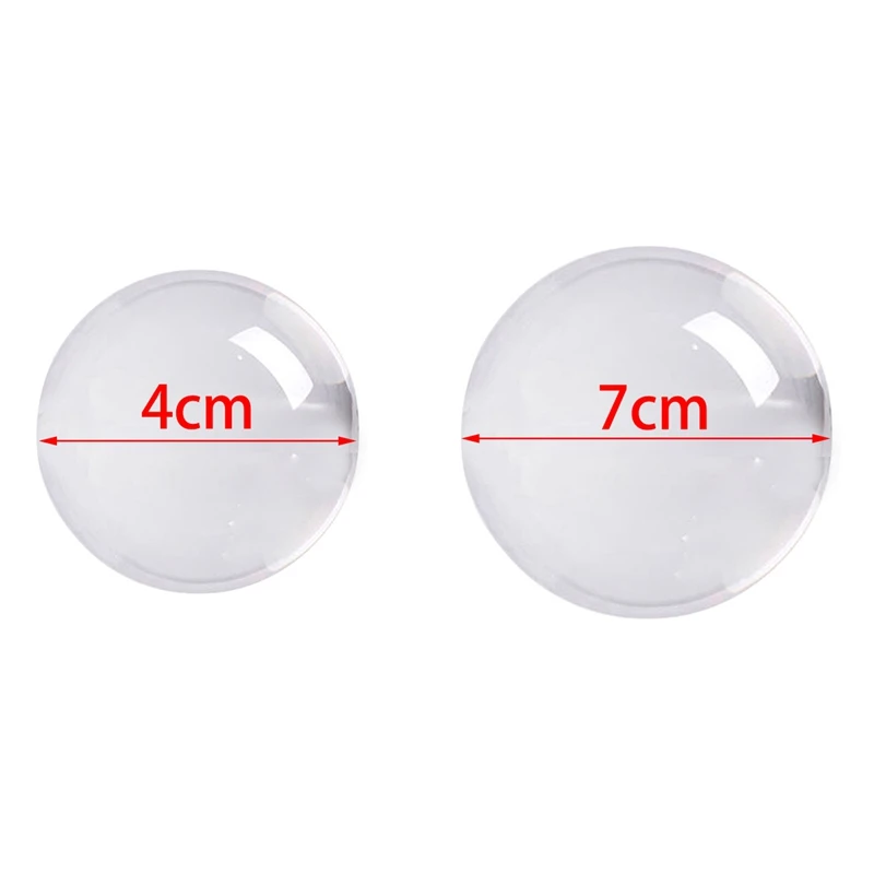 2X Transparent Color Glass Crystal Ball Healing Sphere Photography Props Ball Decor 40Mm & 70Mm