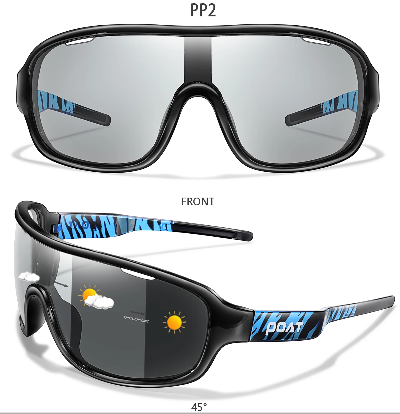 POAT MARKE Männer Frauen Polarisierte Photochrome Outdoor Straße Radfahren Brillen Sport Radfahren Angeln Sonnenbrille Männliche Fahrrad Brille – Detail 5
