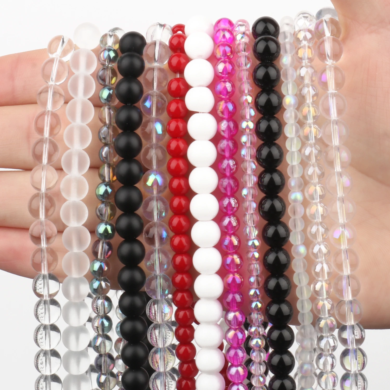 Natural Crystal Stones Smooth Colorful Round Loose Polish Beads Charm For Women Jewelry DIY Bracelet Necklace Making 2/4/6/8mm