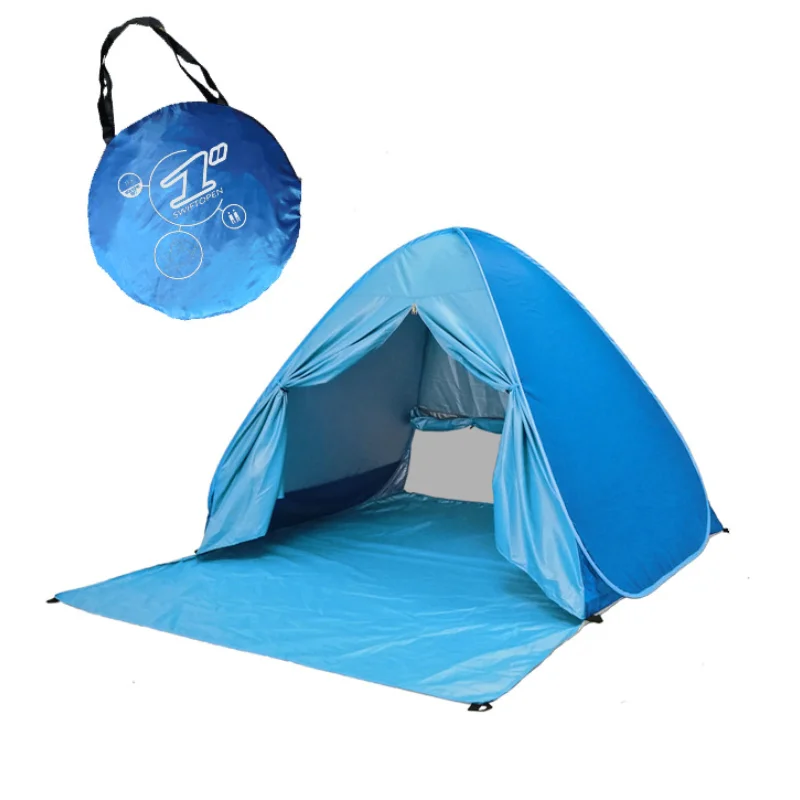 

Outdoor Beach Tent With Door Curtain Fully Automatic 2-second Quick Opening Sunscreen and UV Protection Sunshade Tent