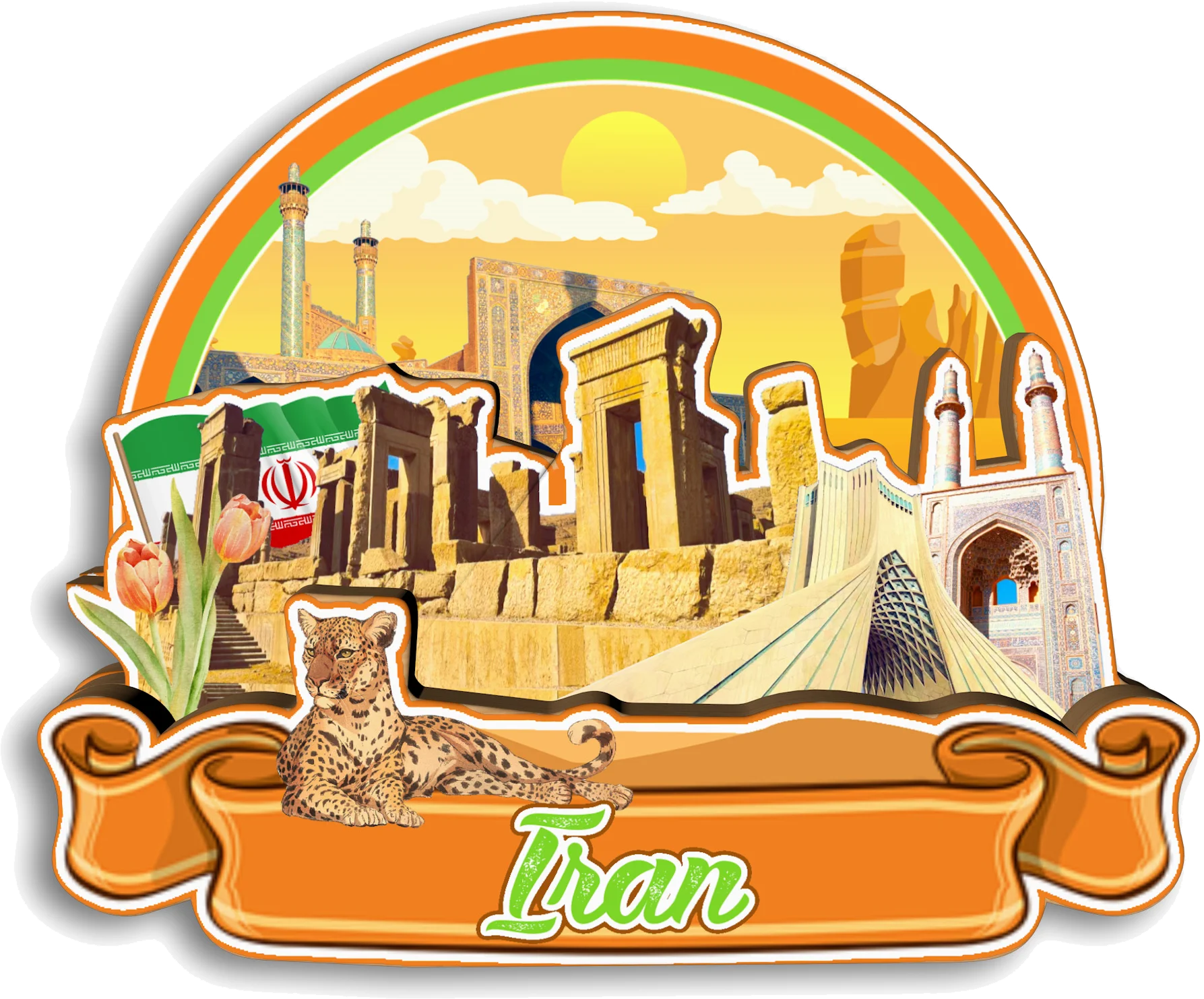 Tehran Tabriz Isfahan Shiraz Mashhad Yazd Kashan Iran Fridge Magnet Travel Souvenir Gift